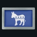 Democrat Donkey Belt Buckle<br><div class="desc">Democrat Donkey Belt Buckle

 Customisable Background.

 Choose the background colour you want by clicking Customise it - Edit - Background.</div>