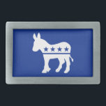 Democrat Donkey Belt Buckle<br><div class="desc">Democrat Donkey Belt Buckle

 Customisable Background.

 Choose the background colour you want by clicking Customise it - Edit - Background.</div>