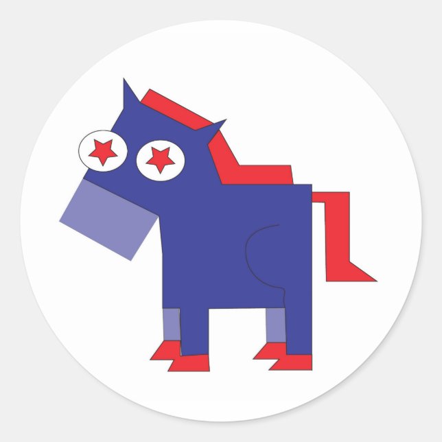 Democrat Donkey Classic Round Sticker (Front)
