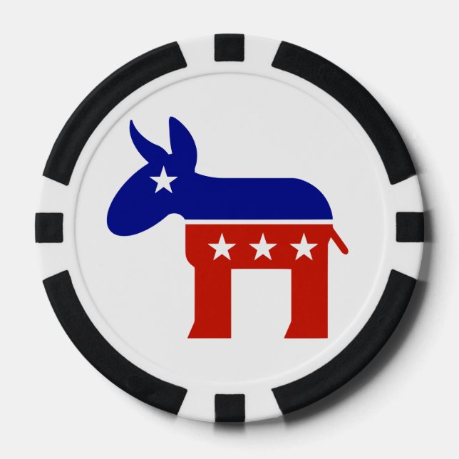Democrat Donkey Gifts Poker Chips (Front)