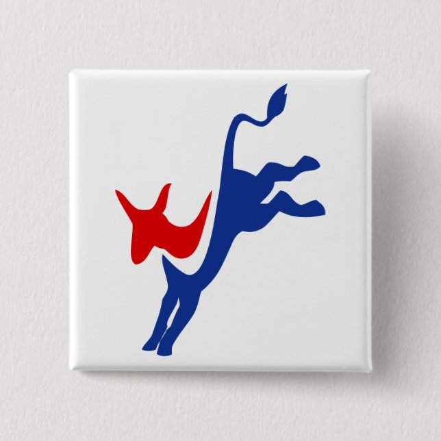 Democrat Donkey Logo 15 Cm Square Badge (Front)