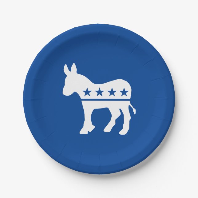 Democrat Donkey Personalise Paper Plate (Front)