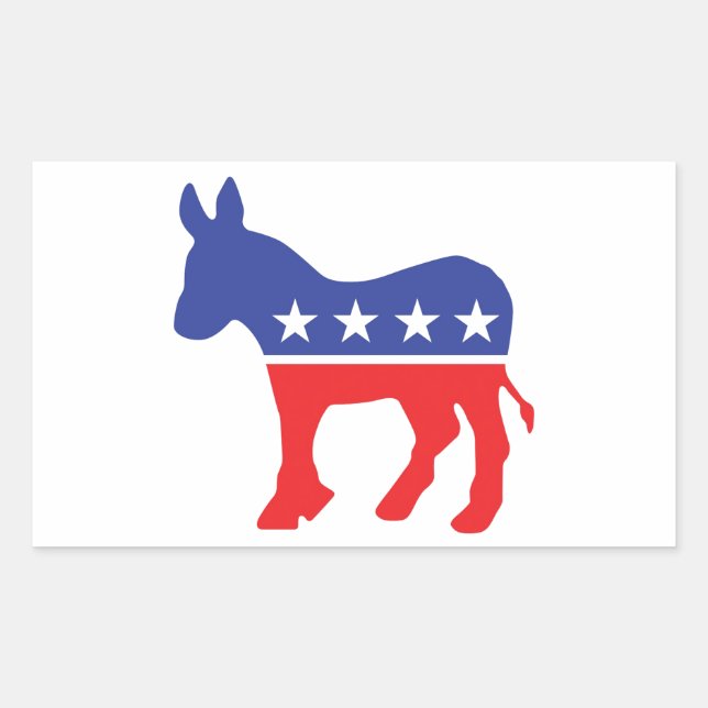 Democrat Donkey Rectangular Sticker (Front)