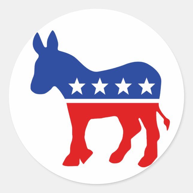 Democrat Donkey Round Sticker (Front)
