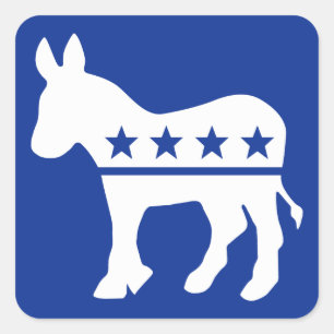 Democrat Donkey Square Sticker