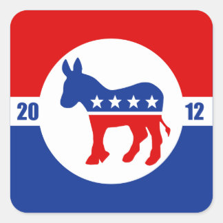 Democrat Donkey Square Sticker