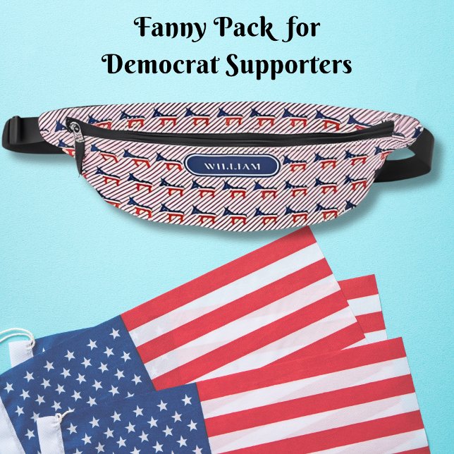 Democrat Donkeys Pattern Red Blue Stripes Bum Bags (Creator Uploaded)