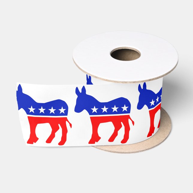 Democrat Election Symbol Satin Ribbon (Spool)