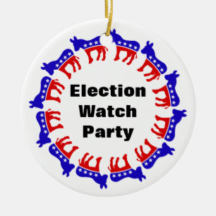 Democrat Election Watch Party Ceramic Tree Decoration