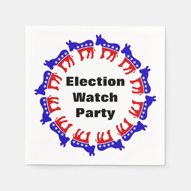 Democrat Election Watch Party Napkin (Front)