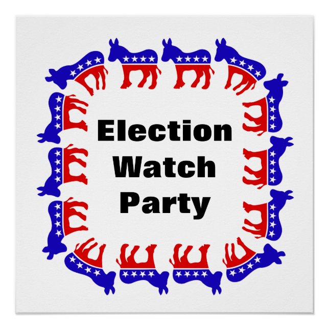 Democrat Election Watch Party Poster (Front)