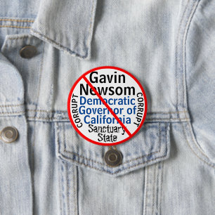 Democrat Gavin Newsom Governor of CA 7.5 Cm Round Badge
