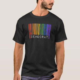 Democrat Gay Pride Flag Barcode Queer Rainbow LGBT T-Shirt
