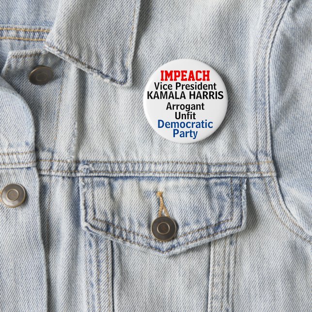 Democrat Impeach Harris 6 Cm Round Badge (In Situ)