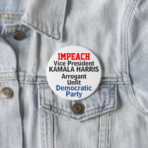 Democrat Impeach Harris 7.5 Cm Round Badge