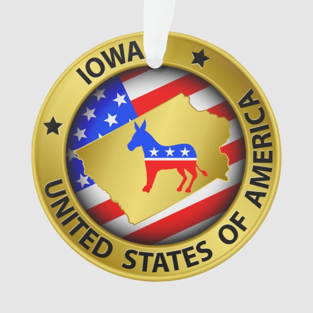 Democrat Iowa Ornament - SRF (Front)