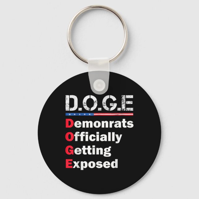 Democrat Officially Getting Exposed, Trump 2025  Key Ring (Front)