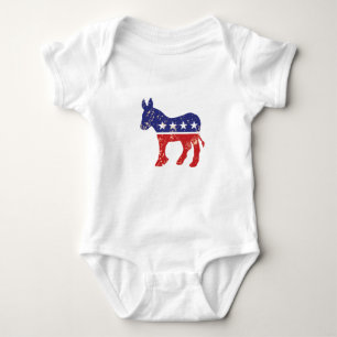 Democrat Original Donkey Distressed Tan Baby Bodysuit
