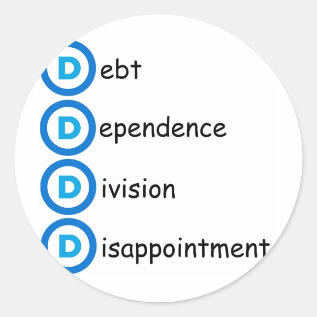 Democrat Party Logo Problems Classic Round Sticker (Front)