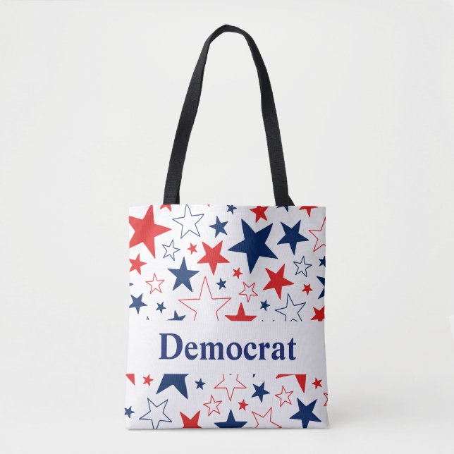 Democrat Patriotic Stars Tote Bag (Front)