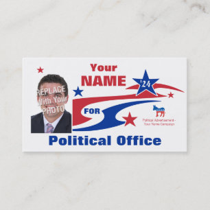 Democrat Political Election Campaign Business Card