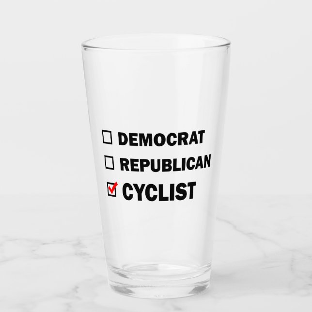 Democrat Republican Cyclist Glass (Front)