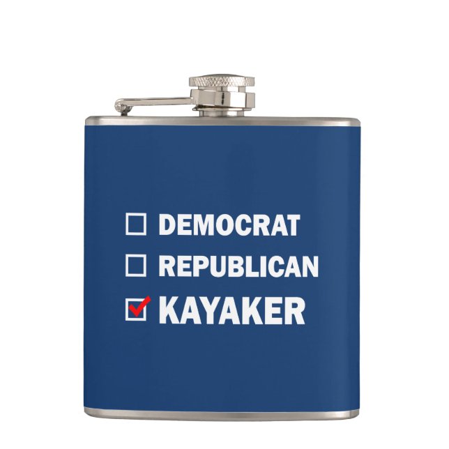 Democrat Republican Kayaker Hip Flask (Front)
