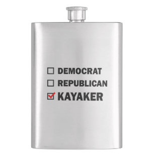 Democrat Republican Kayaker Hip Flask