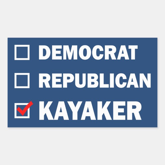 Democrat Republican Kayaker Rectangular Sticker (Front)