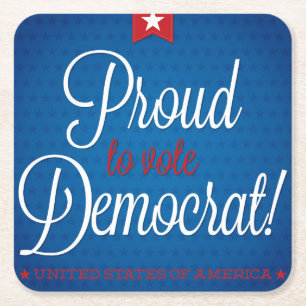 Democrat Square Paper Coaster
