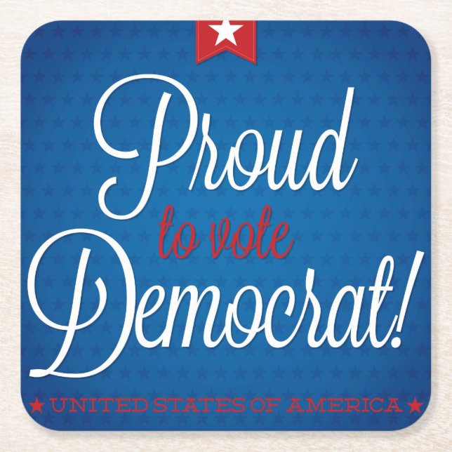 Democrat Square Paper Coaster (Front)