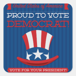 Democrat Square Sticker