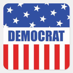 Democrat Square Sticker