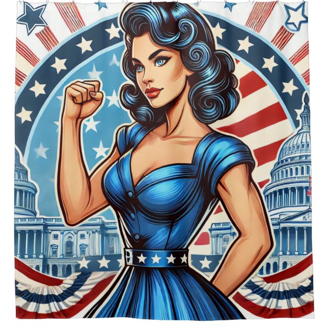 Democrat Woman Shower Curtain (Front)