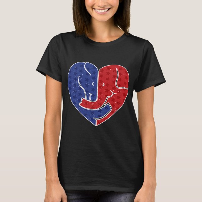 Democratic Donkey Republican Elephant T-Shirt (Front)