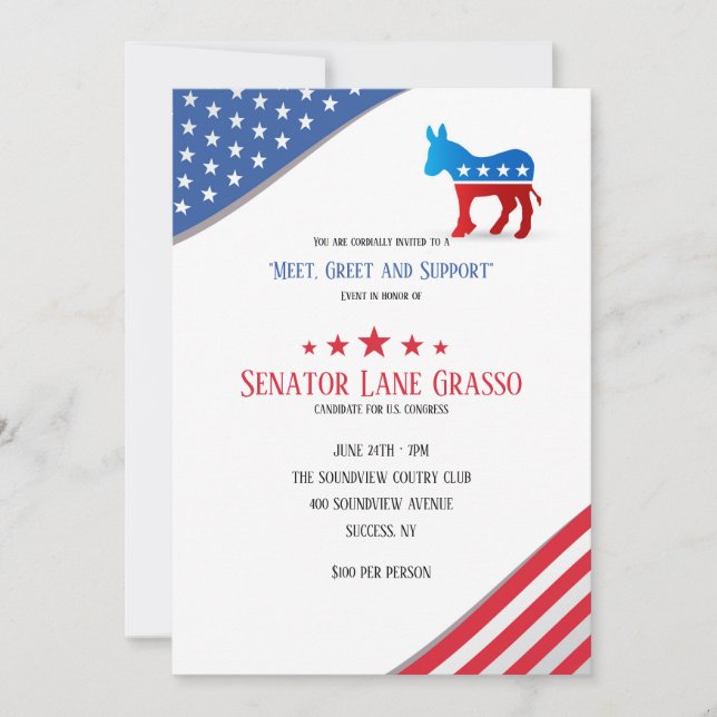 Democratic Fundraiser Invitation (Front)