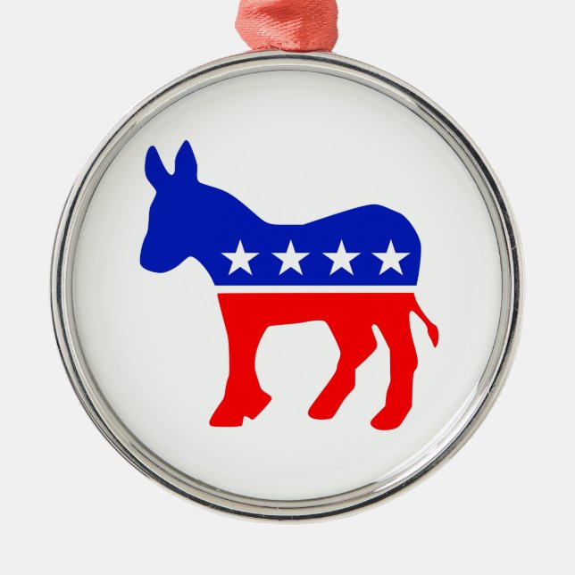 Democratic Party Emblem Metal Tree Decoration (Front)