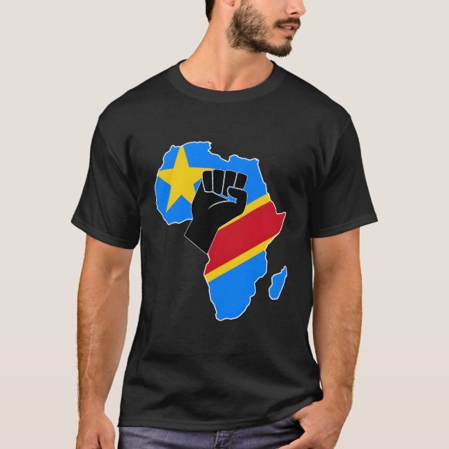 Democratic Republic Of Congo Drc Rdc Flag Pride Af T-Shirt (Front)