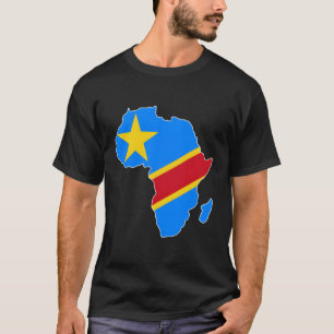 Democratic Republic Of Congo Flag Africa Map T-Shi T-Shirt