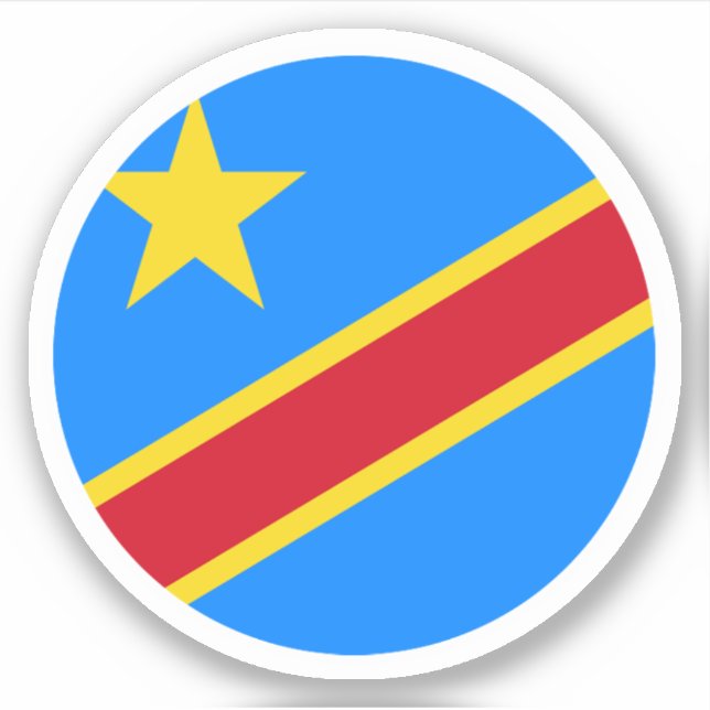 Democratic Republic of Congo Flag Round Sticker (Front)