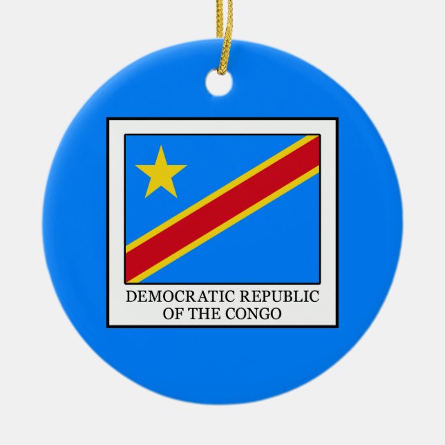 Democratic Republic of the Congo Ceramic Tree Decoration (Front)
