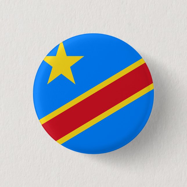 Democratic Republic of the Congo Flag 3 Cm Round Badge (Front)