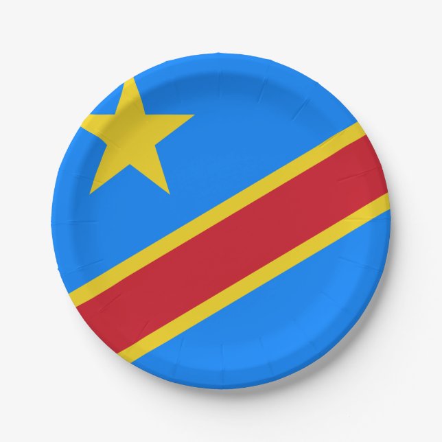 Democratic Republic of the Congo Flag Paper Plate (Front)