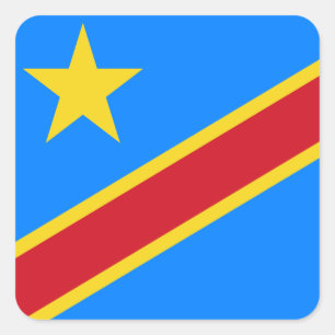 Democratic Republic of the Congo Flag Square Sticker