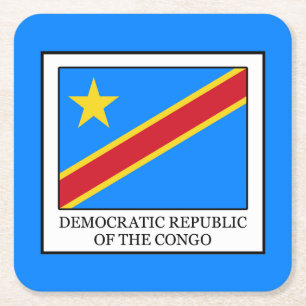 Democratic Republic of the Congo Square Paper Coaster