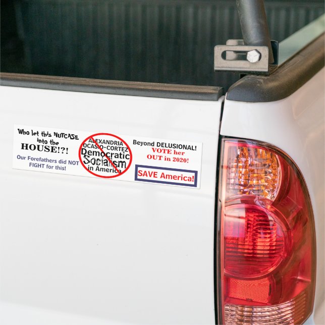 Democratic Socialist Ocasio-Cortez Edit YEAR Bumper Sticker (On Truck)