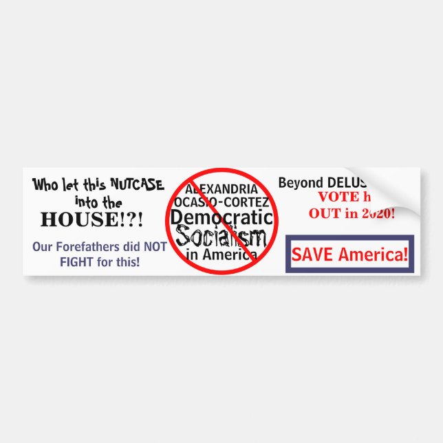 Democratic Socialist Ocasio-Cortez Edit YEAR Bumper Sticker (Front)