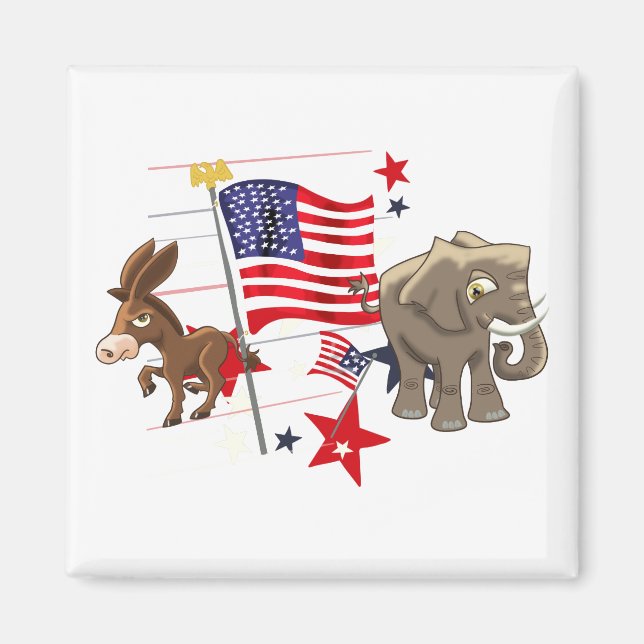 Democrats and Republicans Magnet (Front)