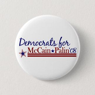 Democrats for McCain Palin 6 Cm Round Badge