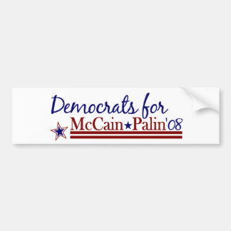Democrats for McCain Palin Bumper Sticker